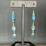 Labradorite and apatite earrings - gold