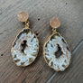 Geode druzy combo earring - gold