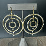 Triple Hoop Seed Bead Earring - silver, gold