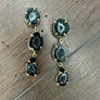 Triple Geode Earring - Gold Tone