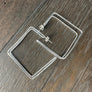 Double square hoop - silver, gold