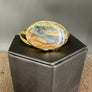 Labradorite cuff bracelet - gold tone