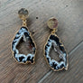 Geode druzy combo earring - gold