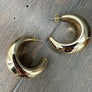 Large Teardrop huggie earring - silver, gold