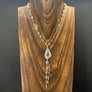 Labradorite Y Tassel Necklace - sterling silver