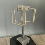 Double square hoop - silver, gold