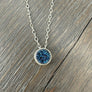 Bezel set coated druzy necklace - Sterling Silver