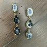 Triple Geode Earring - Gold Tone