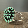 Turquoise howlite Cuff bracelet - silver tone