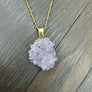 Amethyst "Rose" Pendant Necklace - Gold Tone