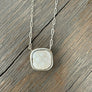 Bezel set coated druzy cushion necklace - Sterling Silver