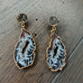 Geode druzy combo earring - gold