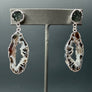 Geode druzy combo earring - silver