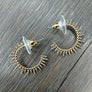 Beaded sun ray small huggie earring - silver, gold tone