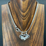 Geode slice mariner statement Necklace - Silver