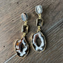 Geode and gemstone earrings - gold