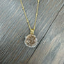 Frosted Chocolate Amethyst "Rose" Pendant Necklace - Gold Tone