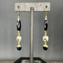 Onyx and dalmatian jasper earrings - gold