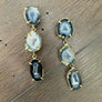 Triple Geode Earring - Gold Tone