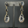 Geode and gemstone earrings - gold