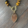 Hand-knotted gemstone necklace with druzy - gold