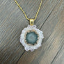 Crystal flower Necklace - Gold Tone