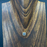 Bezel set coated druzy cushion necklace - Gold