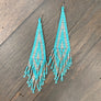 Seed bead extra long fringe earrings