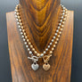 Ball chain heart toggle necklace - antique silver, antique gold