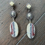 Ivory stud with jasper earring - silver - Renee Piatt Collection
