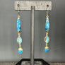 Labradorite and apatite earrings - gold - Renee Piatt Collection