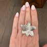 Orchid flower statement ring - silver, gold - Renee Piatt Collection