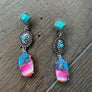 Oyster turquoise earring - silver - Renee Piatt Collection