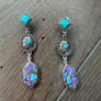 Oyster turquoise earring - silver - Renee Piatt Collection