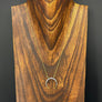 Pavé cz crescent moon necklace - mixed metals - Renee Piatt Collection