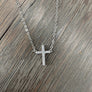 Pavé cz cross necklace - sterling silver, gold vermeil - Renee Piatt Collection
