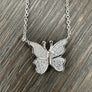 Pavé cz small butterfly necklace - sterling silver, gold vermeil - Renee Piatt Collection