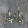 Sculptural 3D Dangle Earring - brushed gold - Renee Piatt Collection