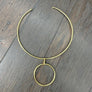 Sculptural Choker Style Necklace - brushed gold - Renee Piatt Collection