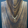 Serpent baguette cz Y necklace - sterling silver, gold vermeil - Renee Piatt Collection