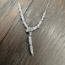 Serpent baguette cz Y necklace - sterling silver, gold vermeil - Renee Piatt Collection