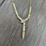 Serpent baguette cz Y necklace - sterling silver, gold vermeil - Renee Piatt Collection
