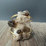 Smoky quartz cuff - gold tone - Renee Piatt Collection