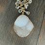 Sparkly white druzy charm necklace - gold - Renee Piatt Collection