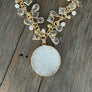 Sparkly white druzy charm necklace - gold - Renee Piatt Collection