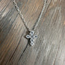 Tiny CZ cross necklace - sterling silver - Renee Piatt Collection