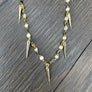Tiny spike on connecting coins necklace - sterling silver, gold vermeil - Renee Piatt Collection