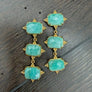 Triple Amazonite earrings - gold tone - Renee Piatt Collection