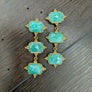Triple Amazonite earrings - gold tone - Renee Piatt Collection