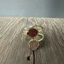 Triple Geometric Druzy Ring - Gold Tone - Renee Piatt Collection